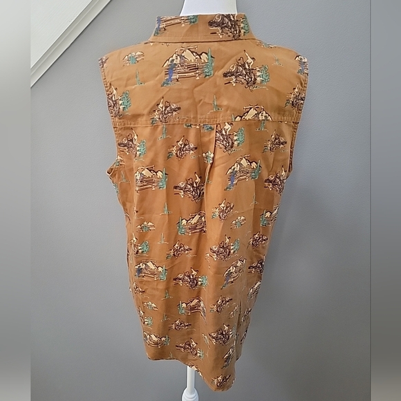 ARIAT Button Up Shirt Large Cowboy Print Western Outdoor Ranch - Picture 4 of 6
